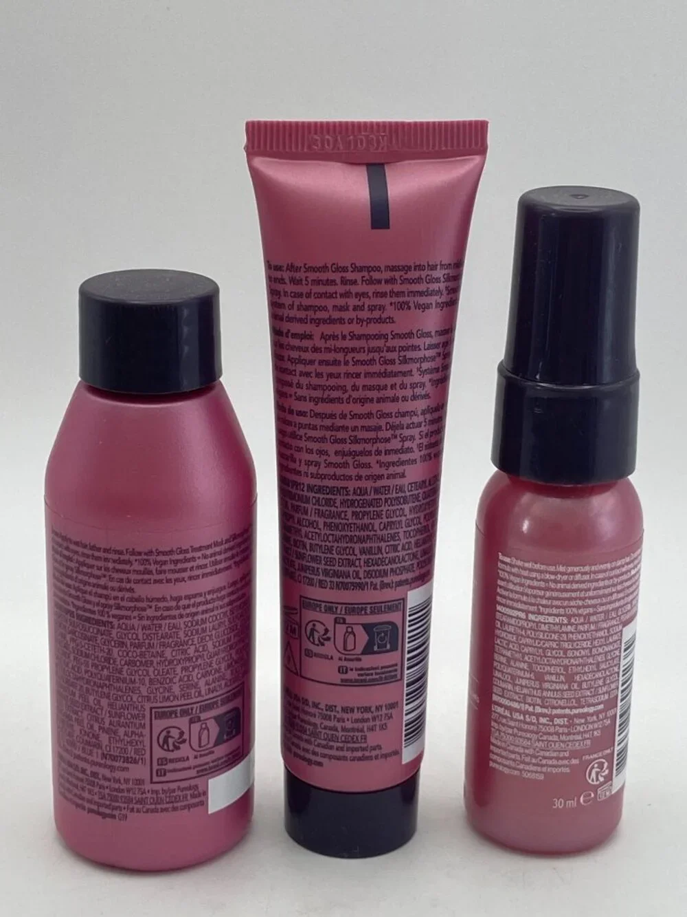 Pureology Smooth Gloss Travel Trio – Shampoo, Mask & Silkmorphose Spray